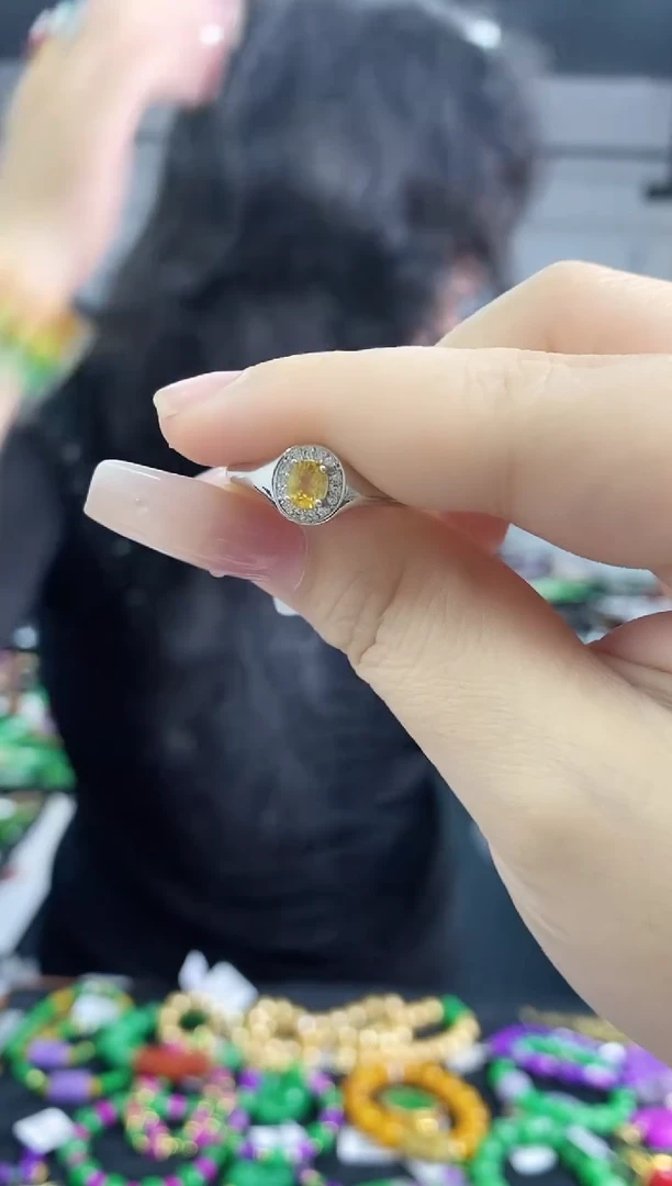 戒指银S925镶嵌水晶多样性发其一颜色微差