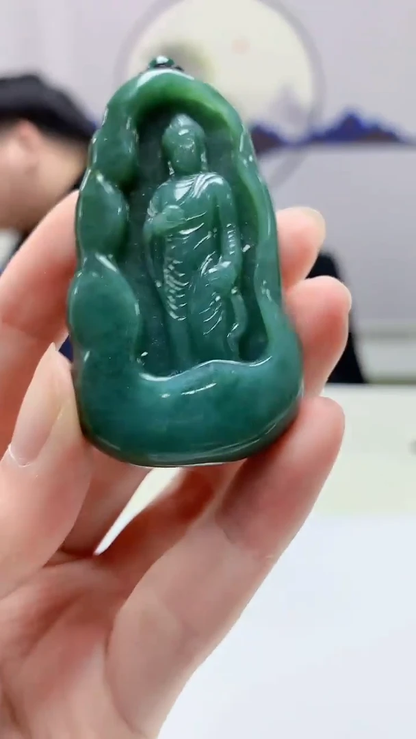 【闪购商品】定制翡翠未镶嵌5060zm-毛货挂件观音102