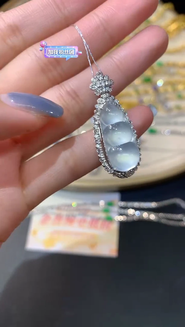 吊坠(不含链)18K金镶嵌翡翠吊坠A345|15800