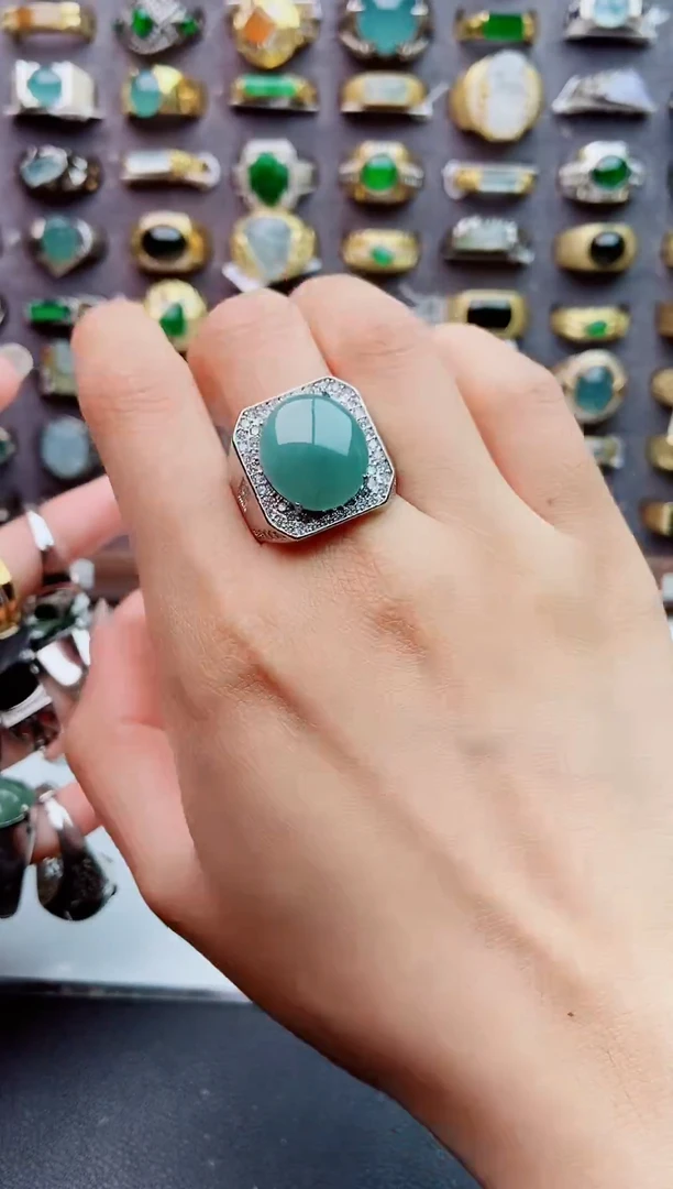 未镶嵌戒指翡翠天然翡翠男戒