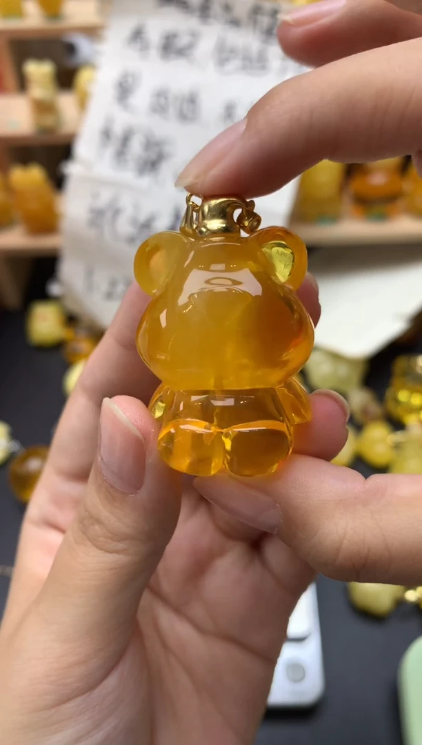 琥珀银S925镶嵌珠宝奇石150琥珀蜜蜡微瑕