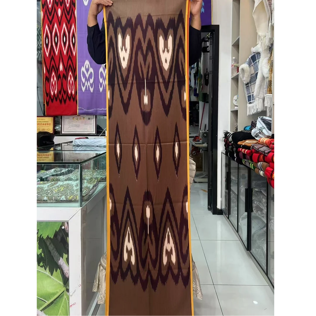 最新款新疆和田丝绸艾德莱斯布料40x750cm桑蚕丝