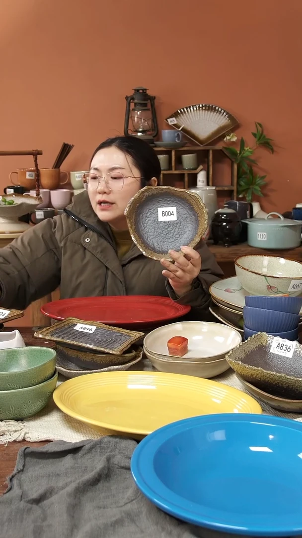 陶瓷B004陶瓷粗陶复古异形碗一个微瑕17.5*5