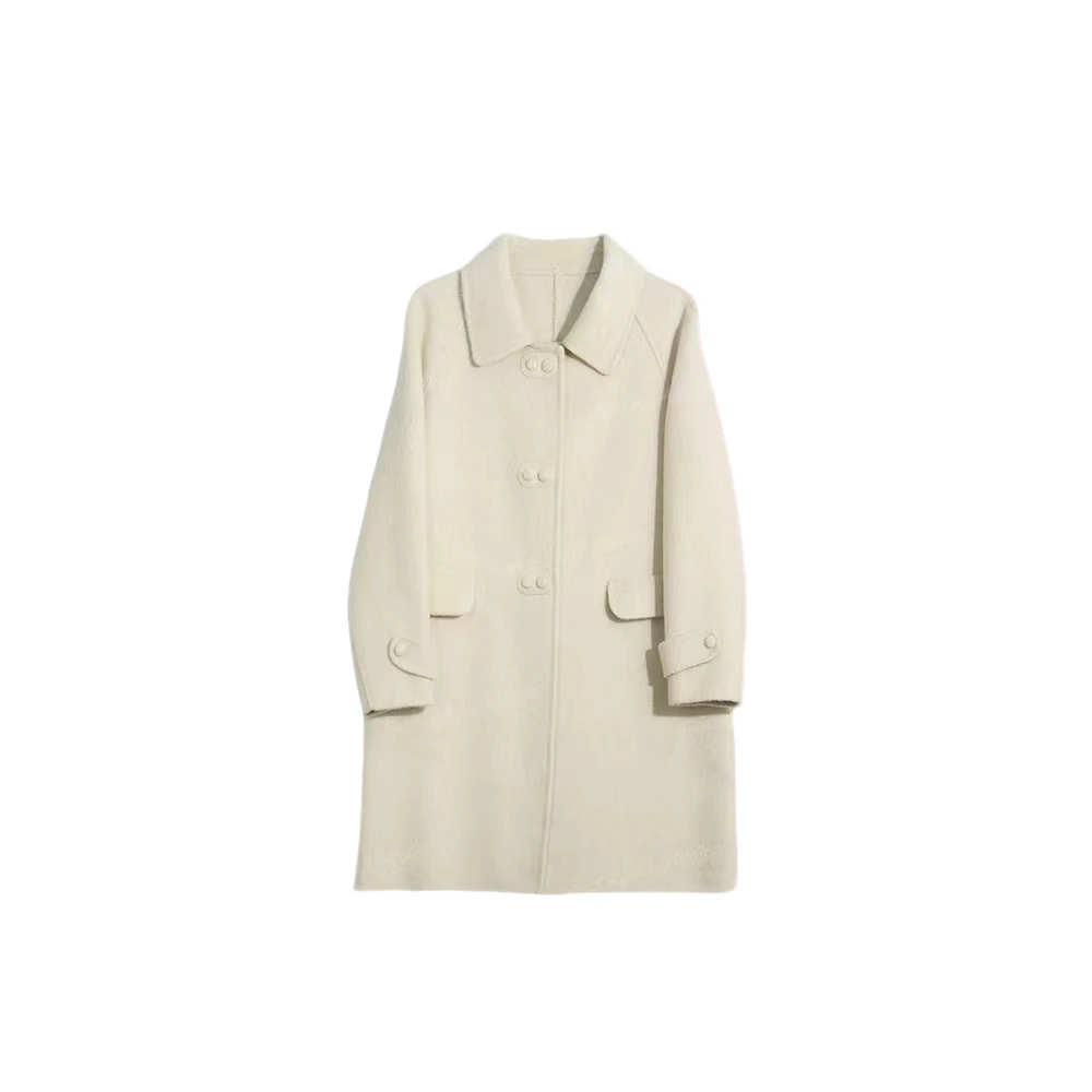 新款时尚百搭翻领气质大衣23057