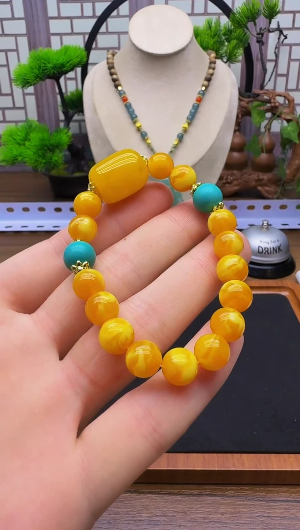 手链蜜蜡14K金镶嵌S105