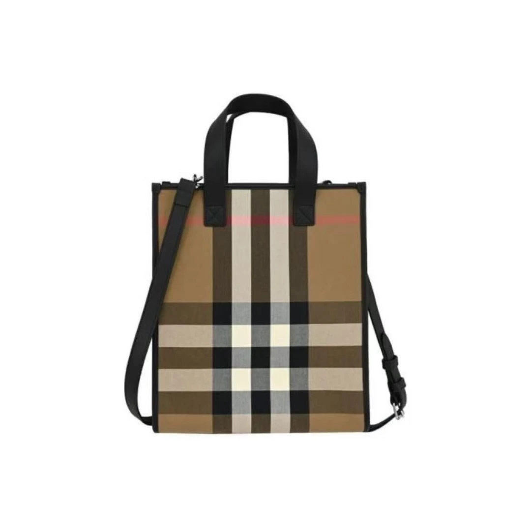 未使用 BURBERRY/博柏利 【诗诗】帆布拼革手提斜挎包/BGC202210001