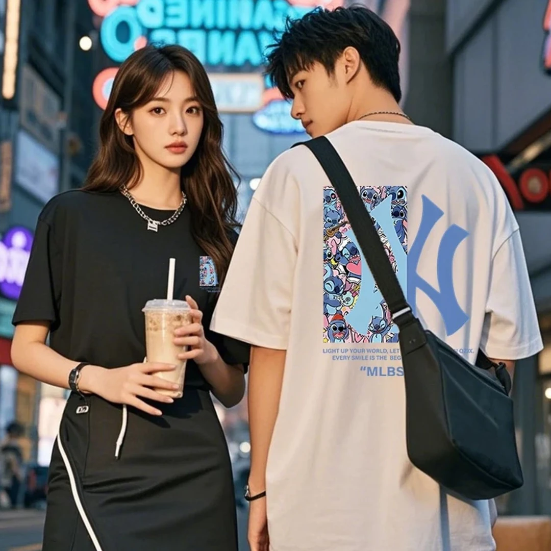 【万达专属】夏季T恤男女同款时尚半袖潮流运动纯棉短袖ins-史迪仔