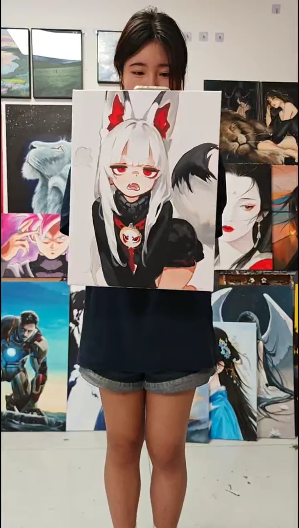 丙烯画小狐娘丙烯画y