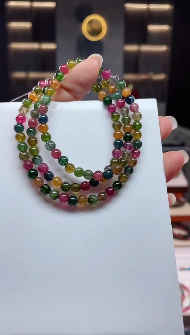 未镶嵌老矿碧玺三圈手串5mm+碧玺（多样性发一条）Q
