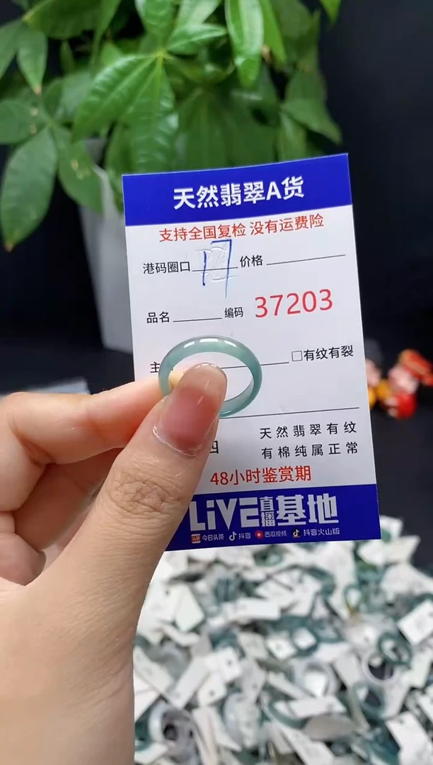 翡翠戒指未镶嵌天然翡翠戒圈7203