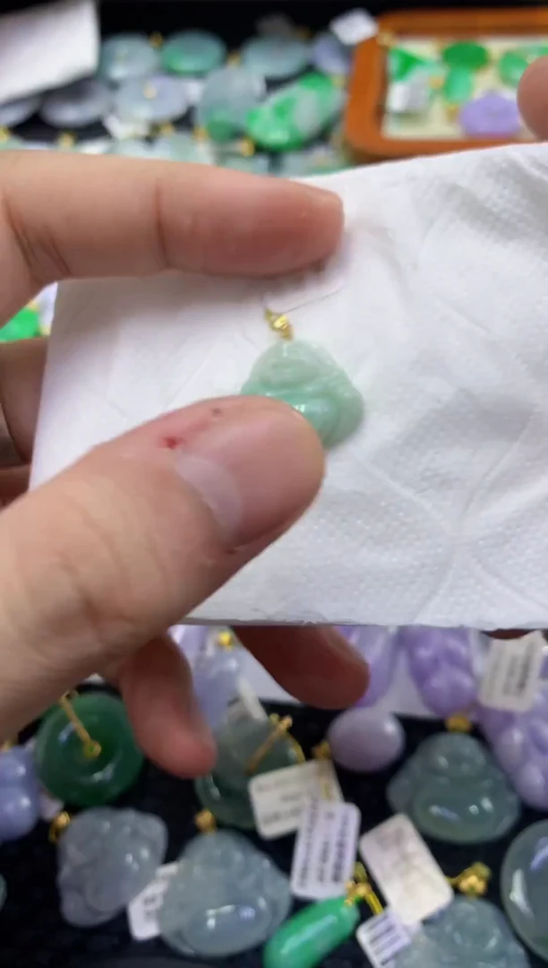 颈饰18K金镶嵌翡翠天然缅甸翡翠A货