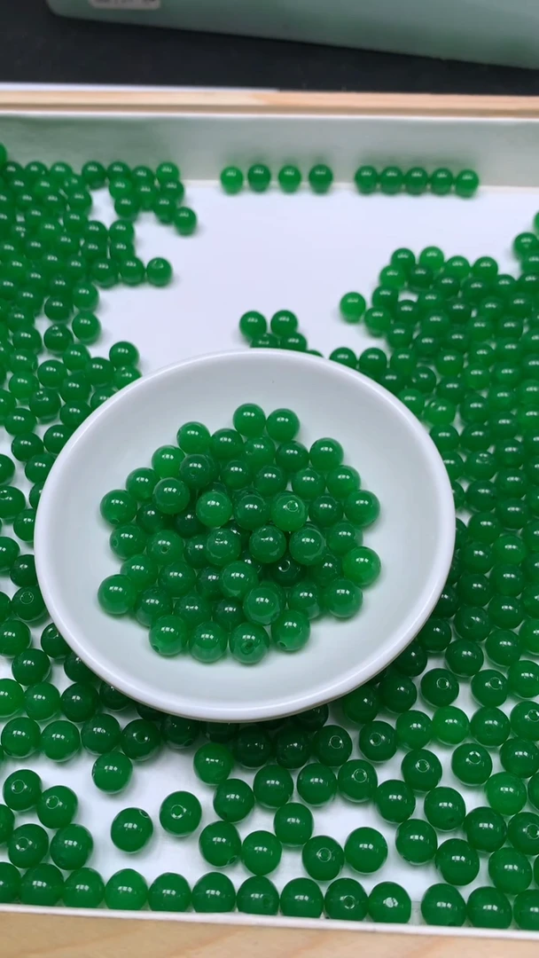 未镶嵌散珠玛瑙/玉髓B248 苹 果 绿8mm25个8元