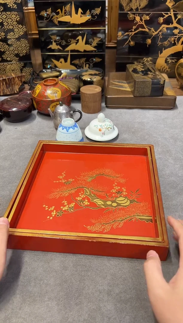 高肉金莳绘 收纳盘两个（文正2年）