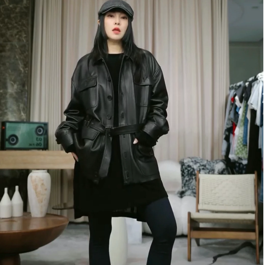 EANSSY G2025秋冬新款皮衣带腰带绵羊皮三店NA2507N001