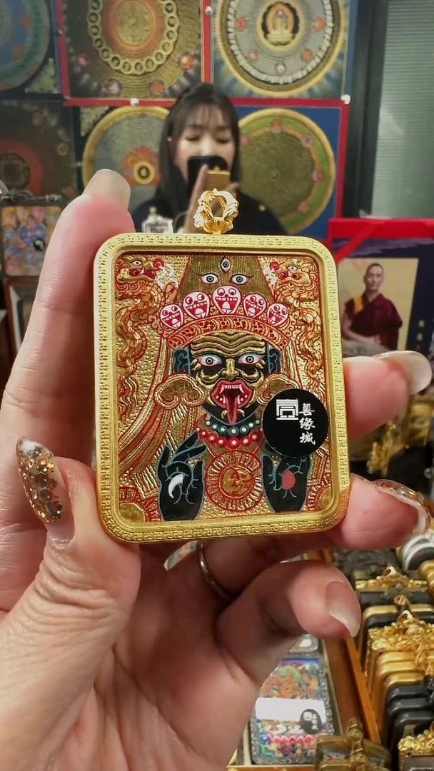 吊坠壹善缘城手绘唐卡扎基