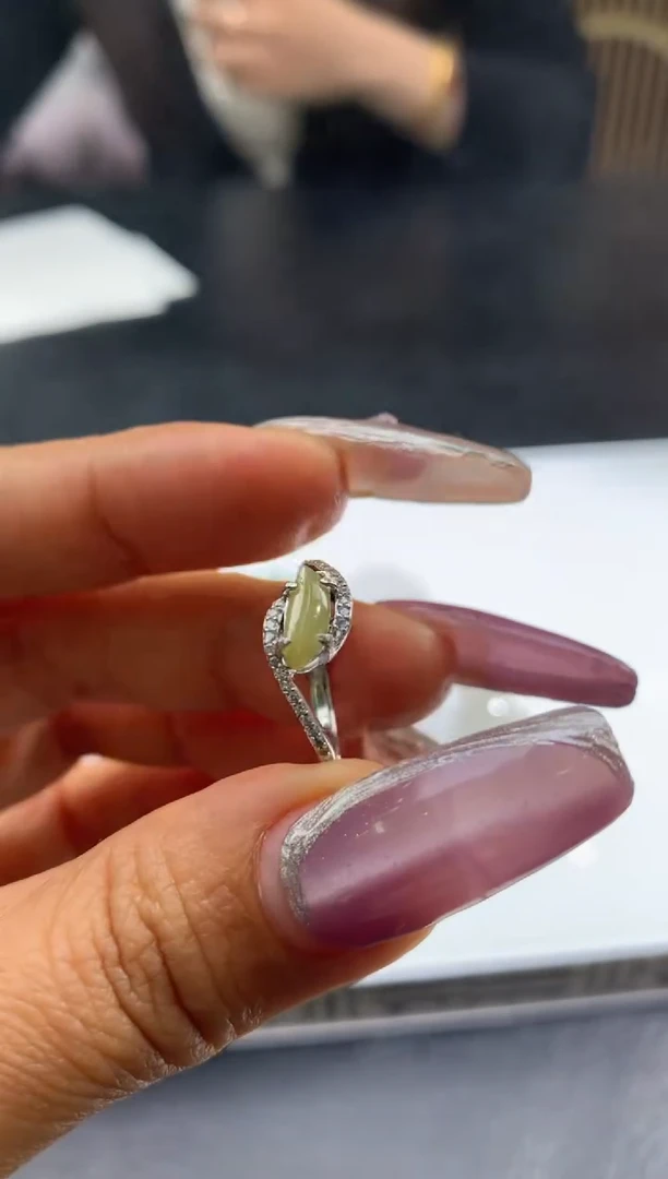 银S925镶嵌戒指翡翠A***e翡翠