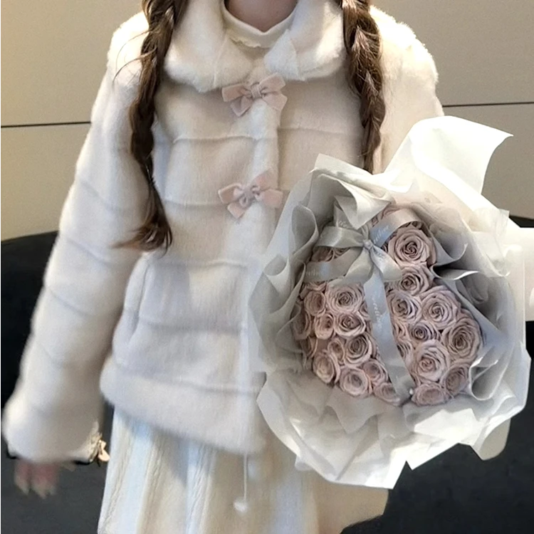 人造皮草 乖甜水貂环保皮草毛毛外套女仿貂毛保暖毛茸茸秋冬加厚