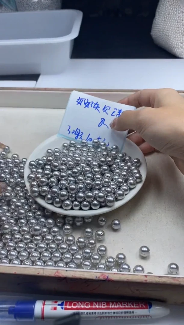 【闪购商品】拼合珍珠（马贝珠）颈饰未镶嵌w275奶奶灰8mm*30颗