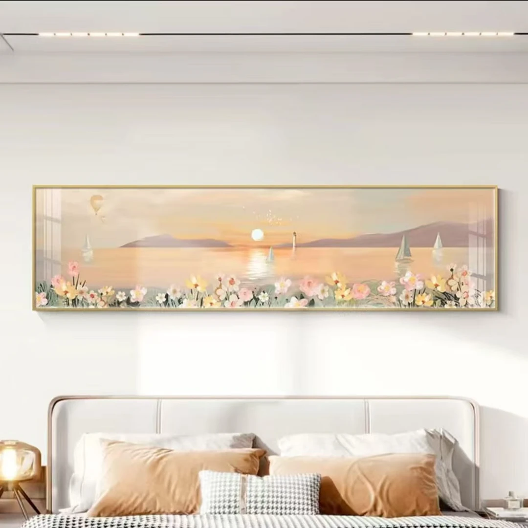 【春暖花开】床头画轻奢温馨主卧室房间装饰挂画