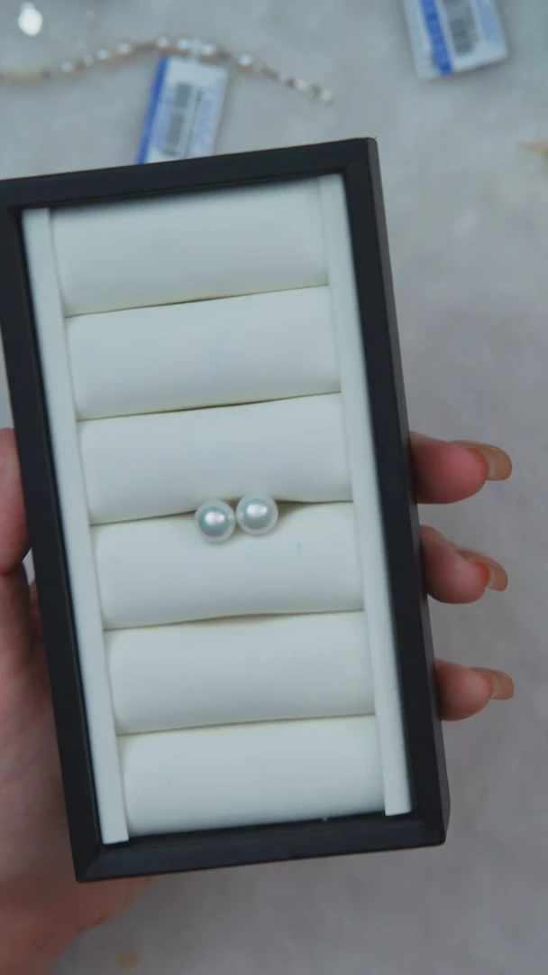 【闪购商品】淡水珍珠耳饰银S925镶嵌9-10mm