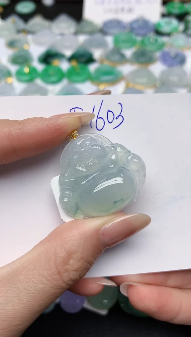 颈饰18K金镶嵌翡翠天然缅甸A货翡翠百元以上9元证书费自理