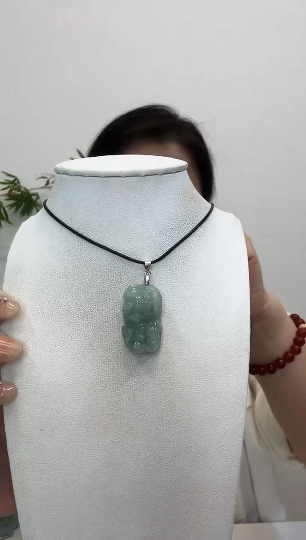 翡翠银S925镶嵌颈饰貔貅