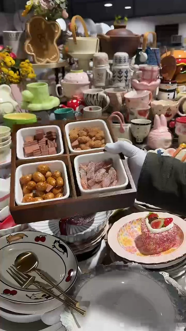 陶瓷四宫格方碗5件套微瑕 凑满20元包邮