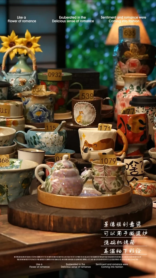 陶瓷景德镇高温釉下彩手工手绘款式@A0061@