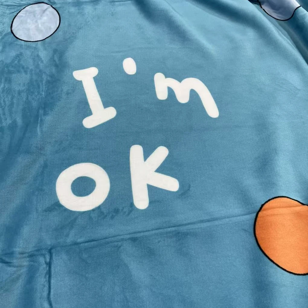 单被套 蓝OK 牛奶绒被套 不用备注