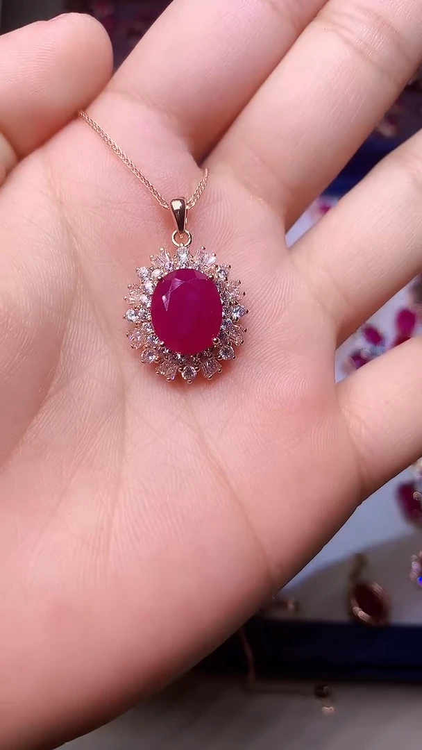 【闪购商品】红宝石颈饰银S925镶嵌000