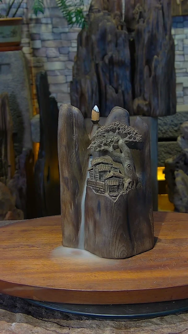 木金丝楠阴沉木山水摆件