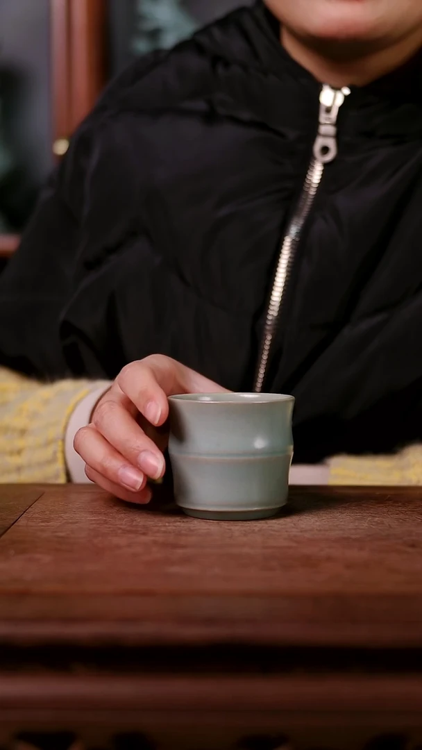 杯子陶青霁汝窑仿古釉  一级微瑕