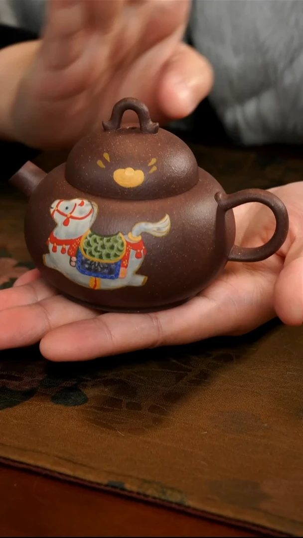 茶壶紫砂紫泥唐马壶