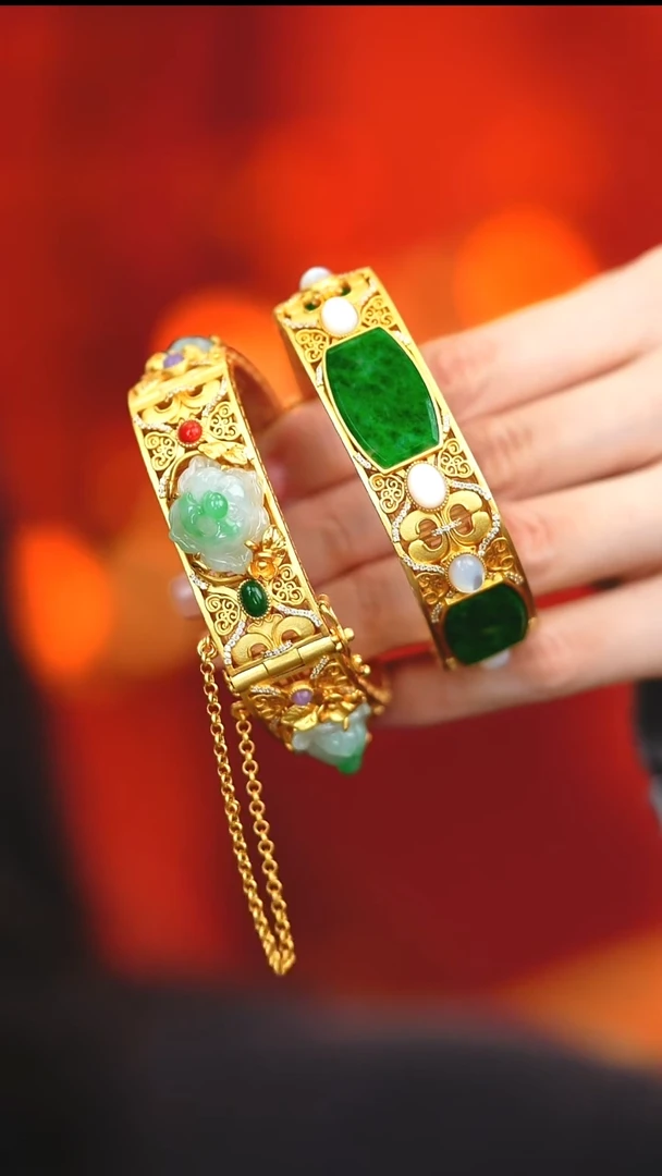 银S925镶嵌手镯翡翠雨****i新款