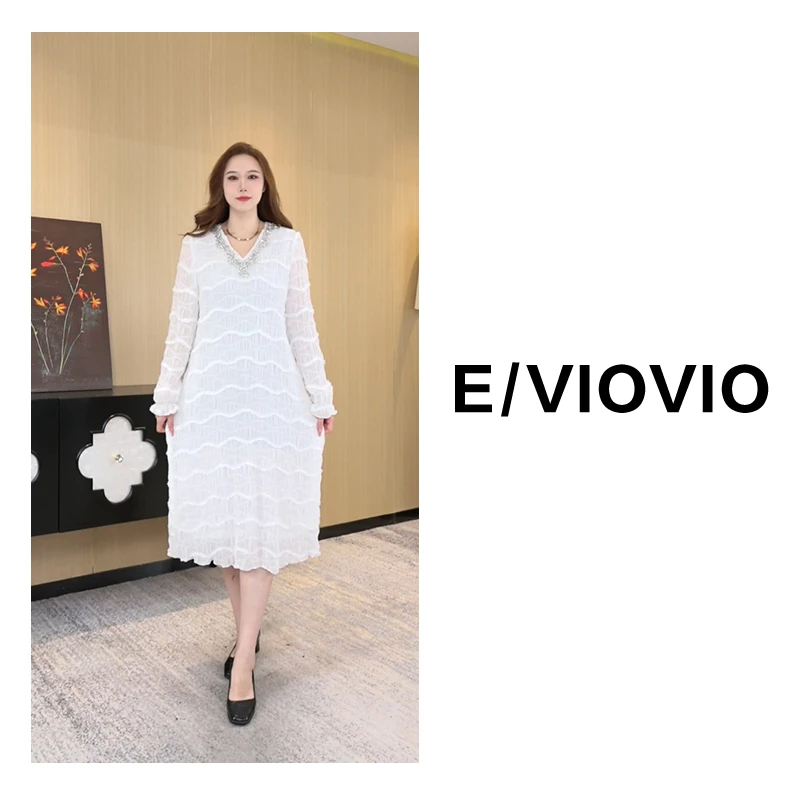 秋季白色长袖连衣裙ZB6159