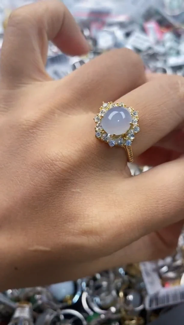 银S925镶嵌戒指翡翠10                 3