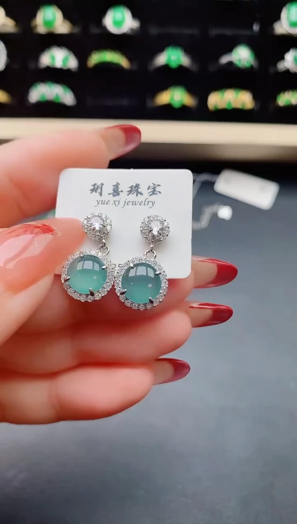 【闪购商品】翡翠耳饰银S925镶嵌321321