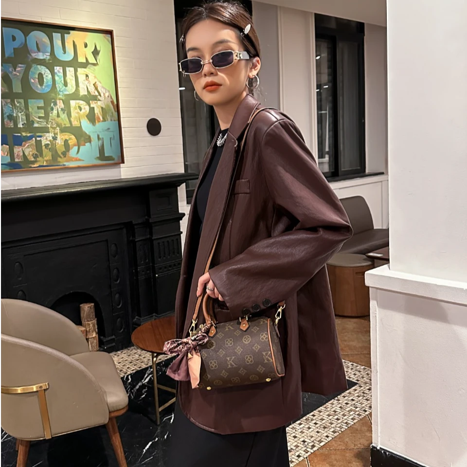 高级感女包波士顿枕头包轻奢时尚复古斜挎手提包-UK96098 UK2050