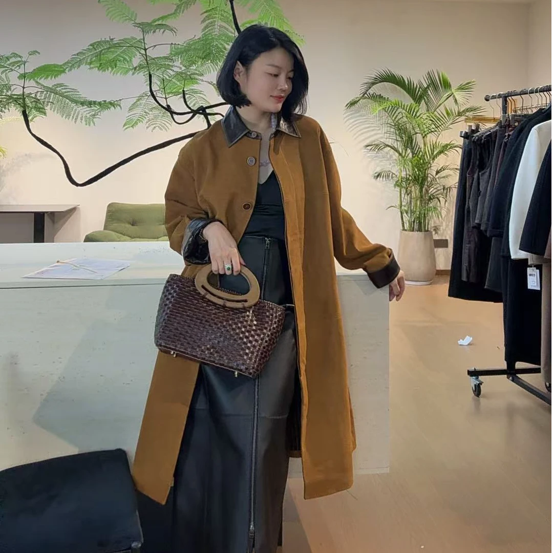 TANTAN 气质休闲复古宽松大衣外套2432