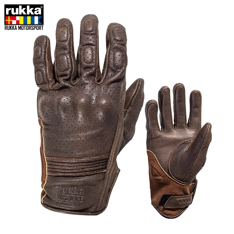 RUKKA卢卡费尼摩托车骑行手套赛车复古透气防摔巡航车骑行电动车