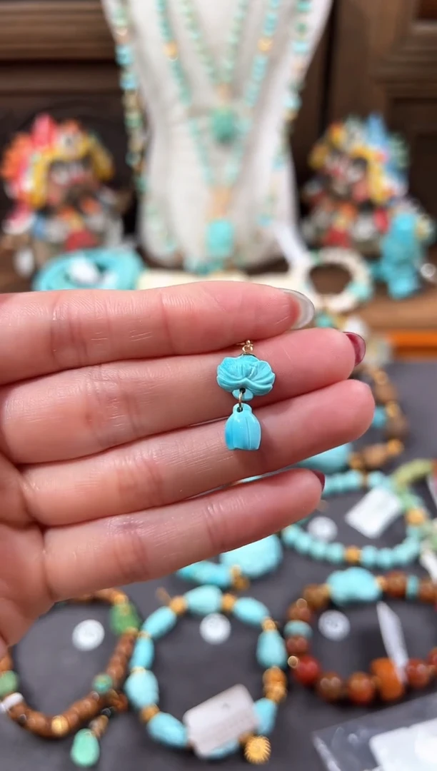 【闪购商品】绿松石提溜18K金镶嵌绿松石提溜