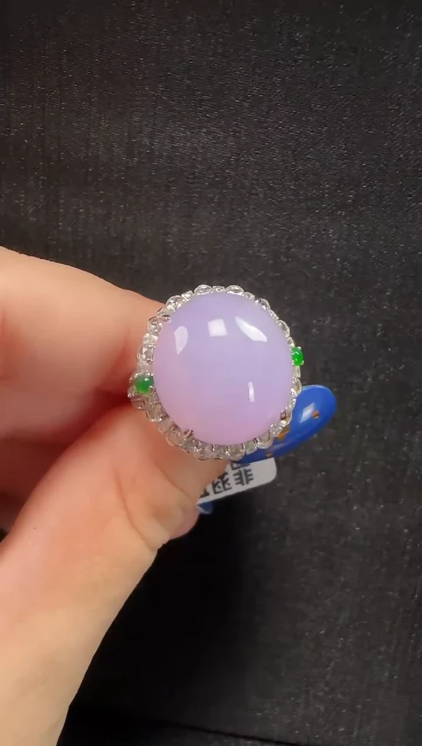 18K金镶嵌戒指翡翠206蛋面一枚