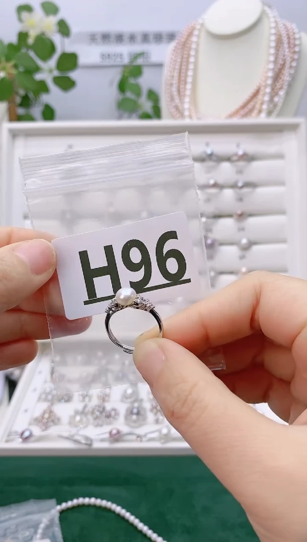 银S925镶嵌无淡水珍珠美****?H96