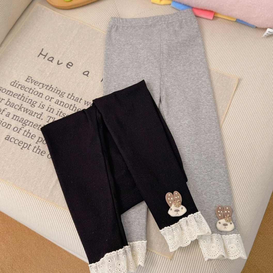 【新疆包邮】春季新款小兔花边打底裤P024
