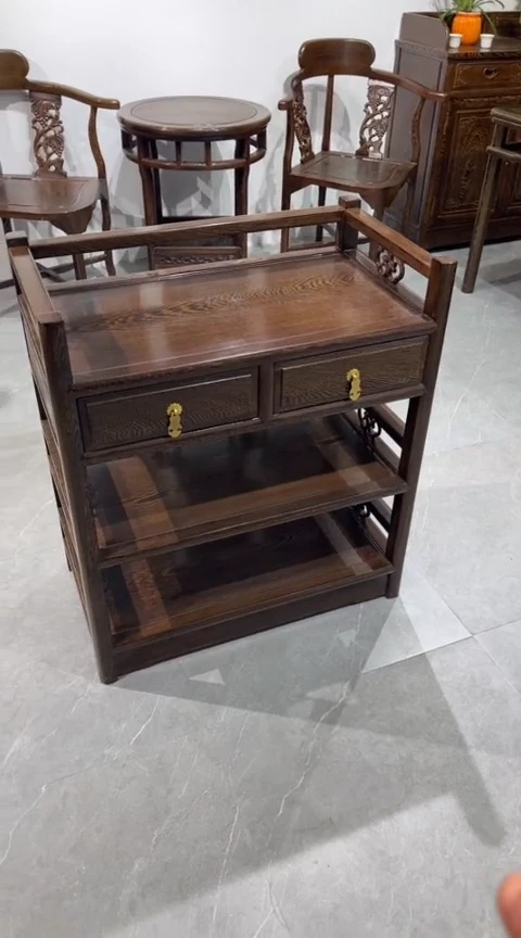 鸡翅木类成套家具鸡翅木茶水柜尺寸68*38*78高