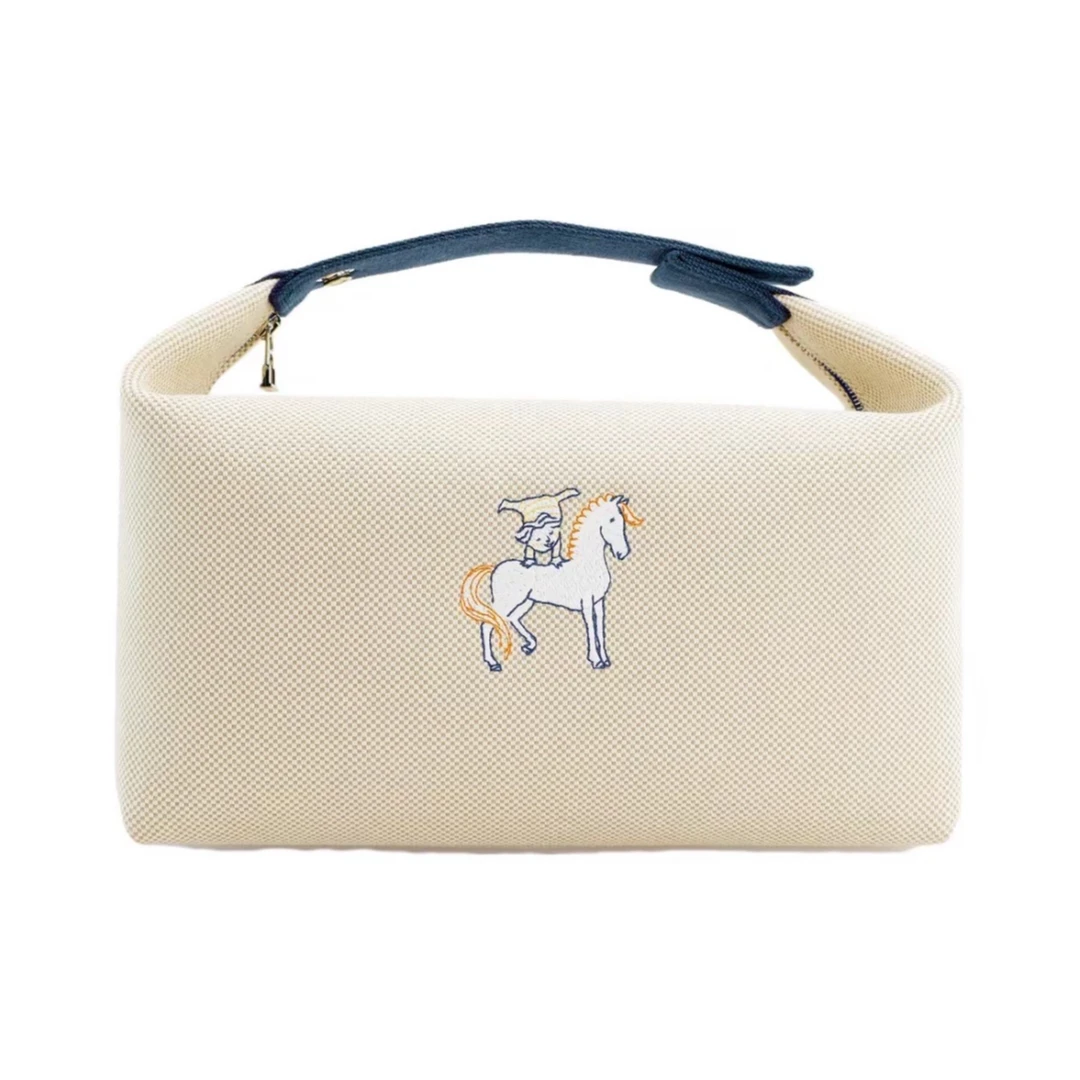 未使用 Hermes/爱马仕 小花Jerrry饭盒包 大号 25 80珍珠灰