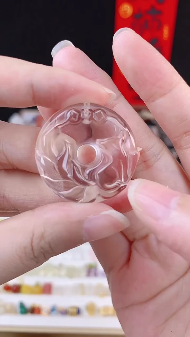 白水晶狐仙平安扣未镶嵌水晶多样性发一