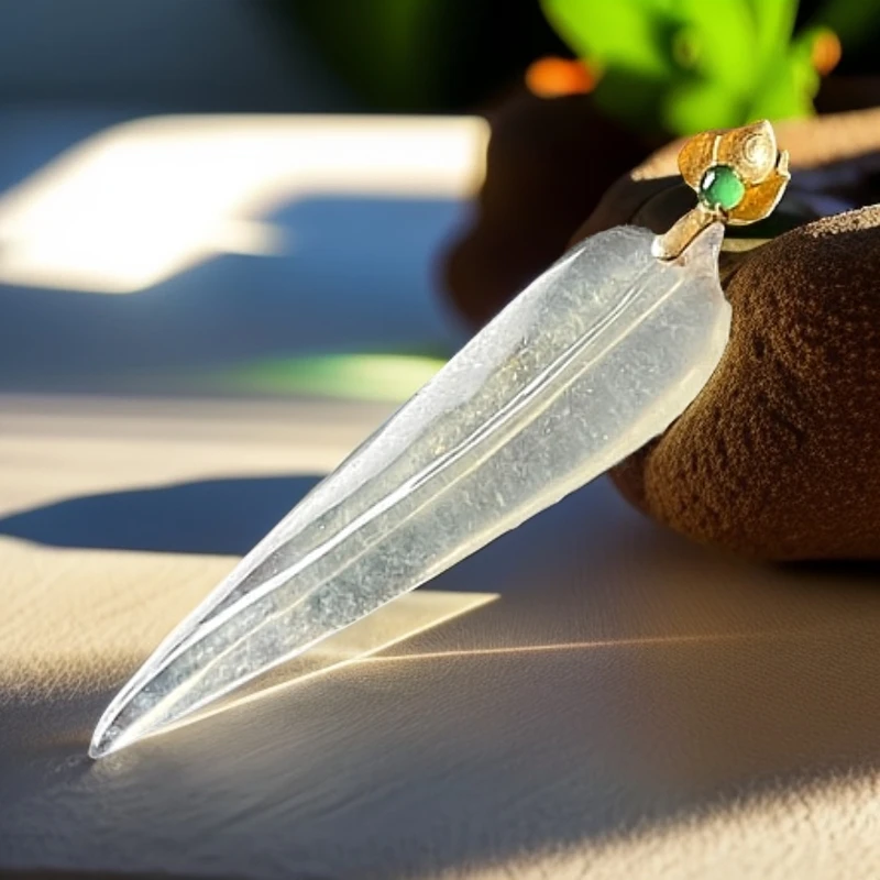 天然缅甸A货翡翠18k金镶嵌吊坠