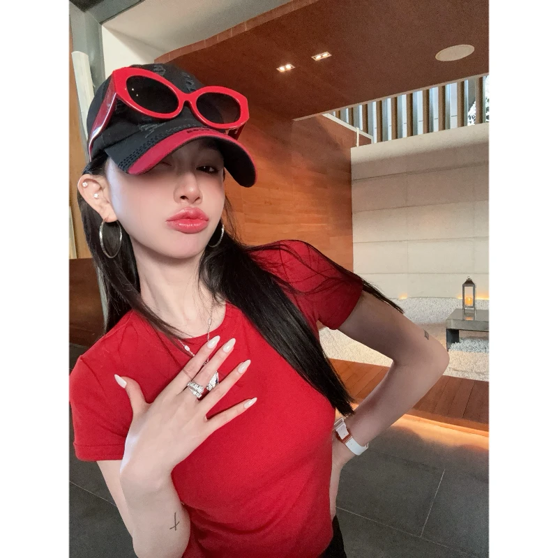 lele 新款圆领简约纯色净版短袖T恤 2503043TX