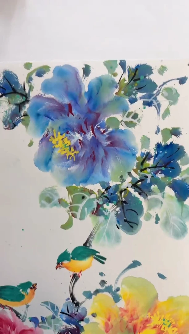 国画国画山水花鸟纯手绘